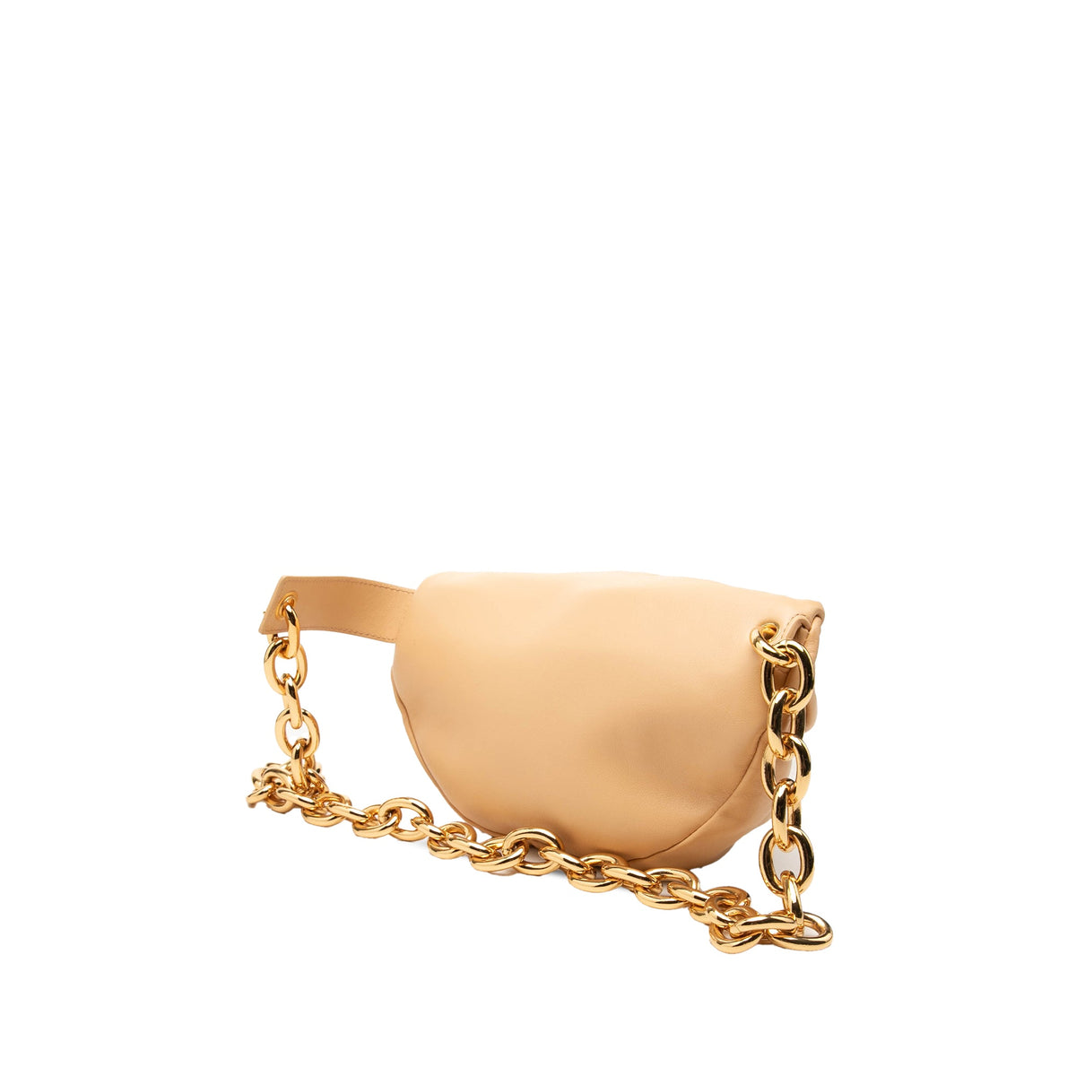 Bottega Veneta Lambskin Belt Chain Pouch — Beige