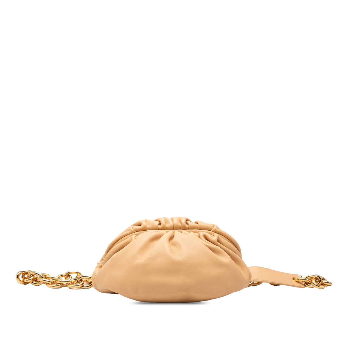 Bottega Veneta Lambskin Belt Chain Pouch — Beige