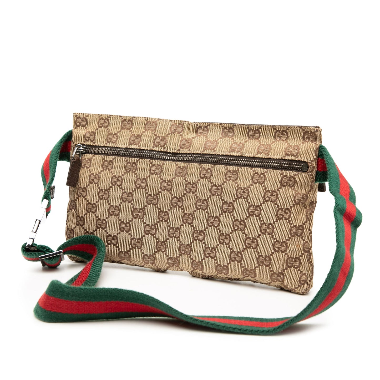 Gucci GG Canvas Web Double Pocket Belt Bag