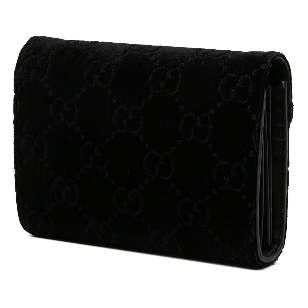 Gucci GG Velvet Dionysus Wallet on Chain — Black