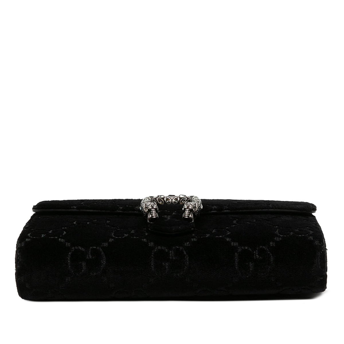 Gucci GG Velvet Dionysus Wallet on Chain — Black