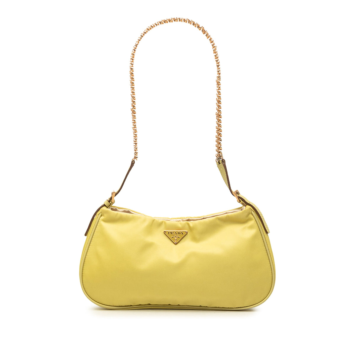 Prada Tessuto Chain Shoulder Bag — Yellow