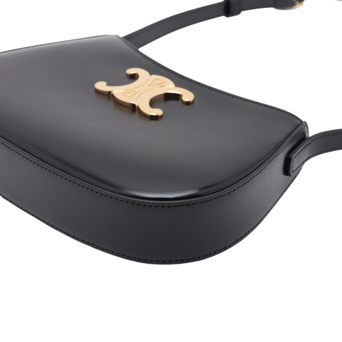 Celine Medium Shiny Calfskin Tilly Shoulder Bag — Black