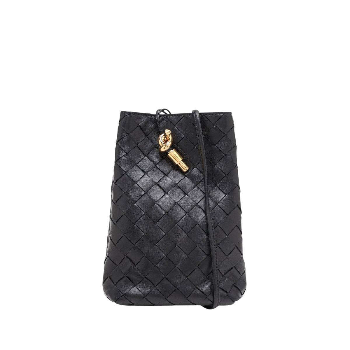 Bottega Veneta Lambskin Intrecciato Andiamo Phone Pouch