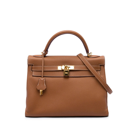 Hermès Togo Kelly II Retourne 32 — Brown
