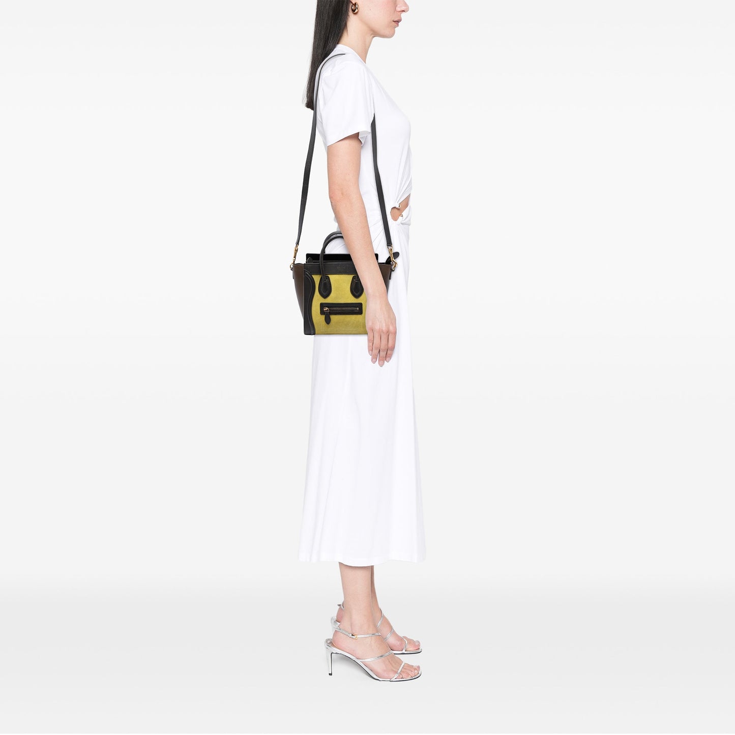 Celine Nano Tricolor Leather Luggage Tote