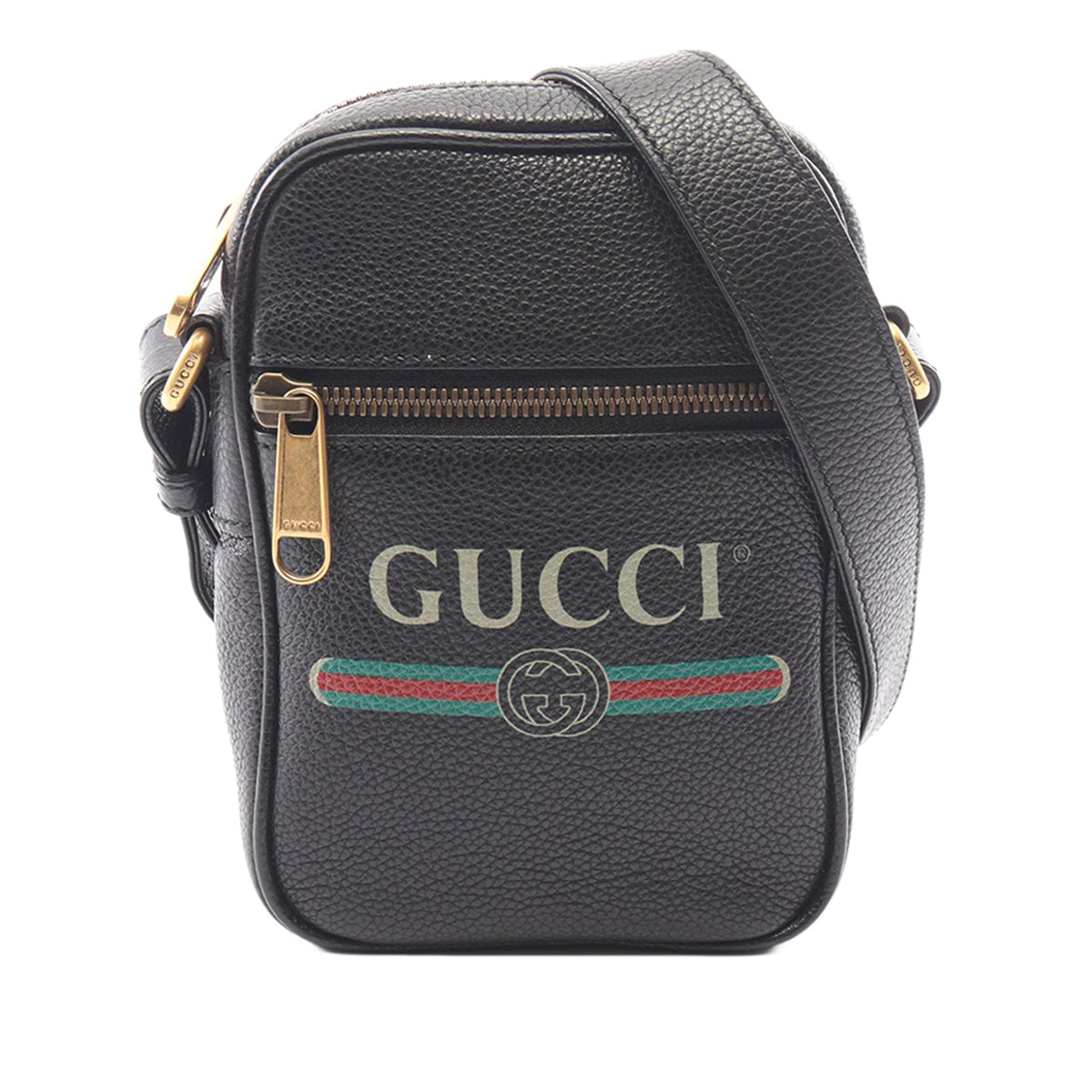 Gucci Mini Grained Calfskin Logo Crossbody