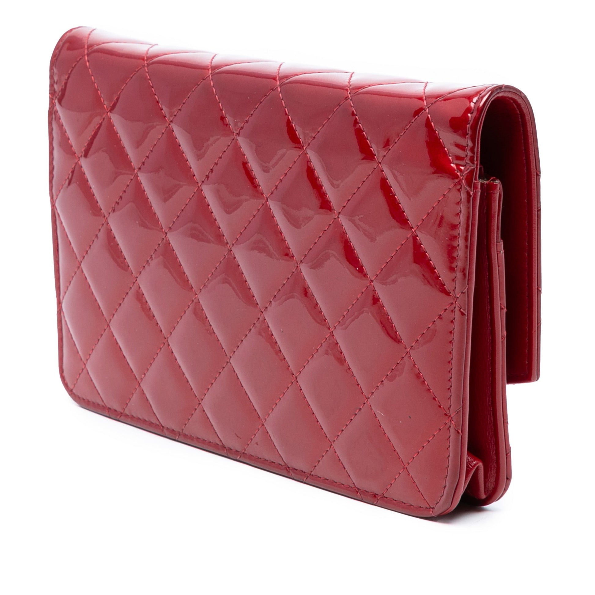 Chanel CC Quilted Patent Brilliant Wallet On Chain