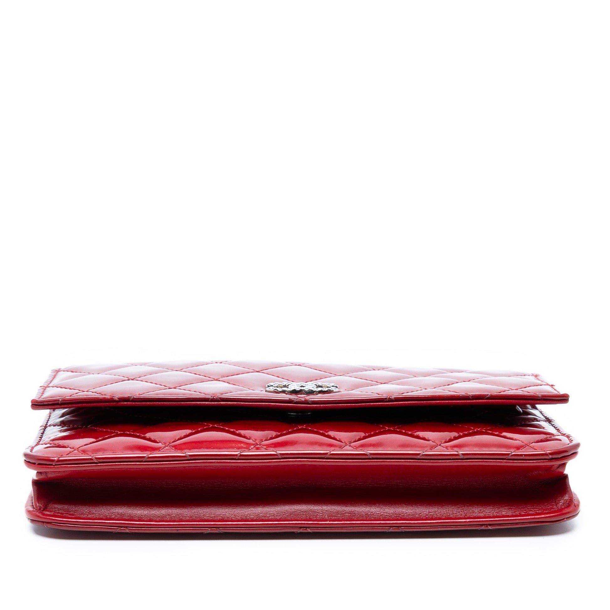 Chanel CC Quilted Patent Brilliant Wallet On Chain