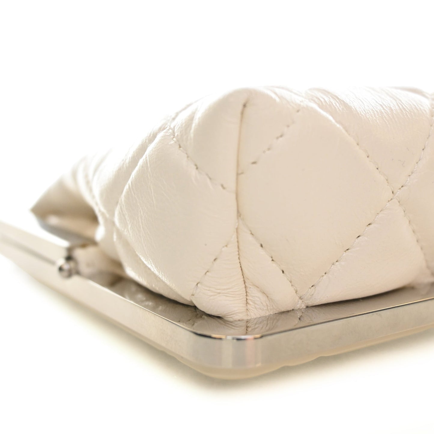 Chanel CC Quilted Acrylic and Lambskin Evening Clutch With Chain