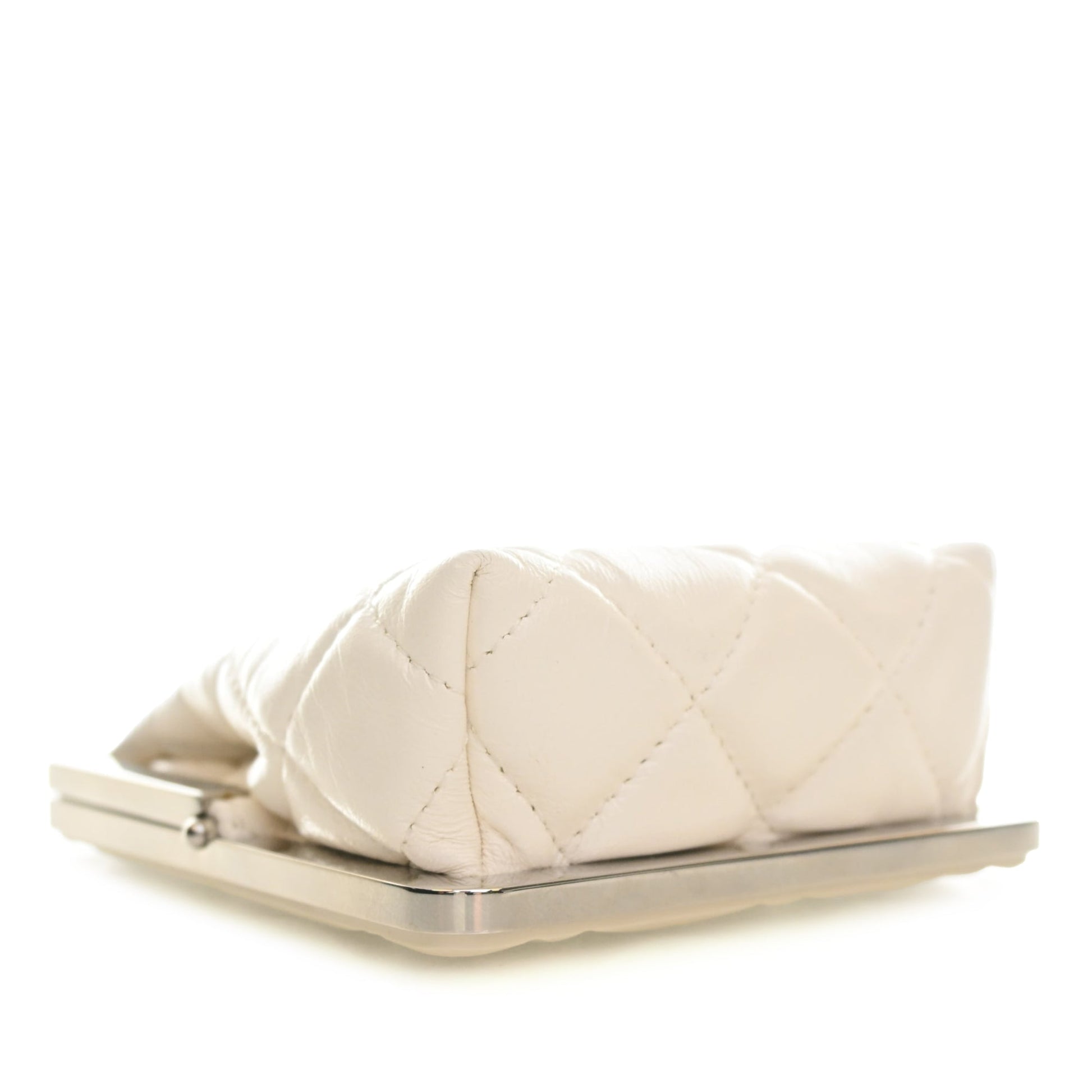 Chanel CC Quilted Acrylic and Lambskin Evening Clutch With Chain