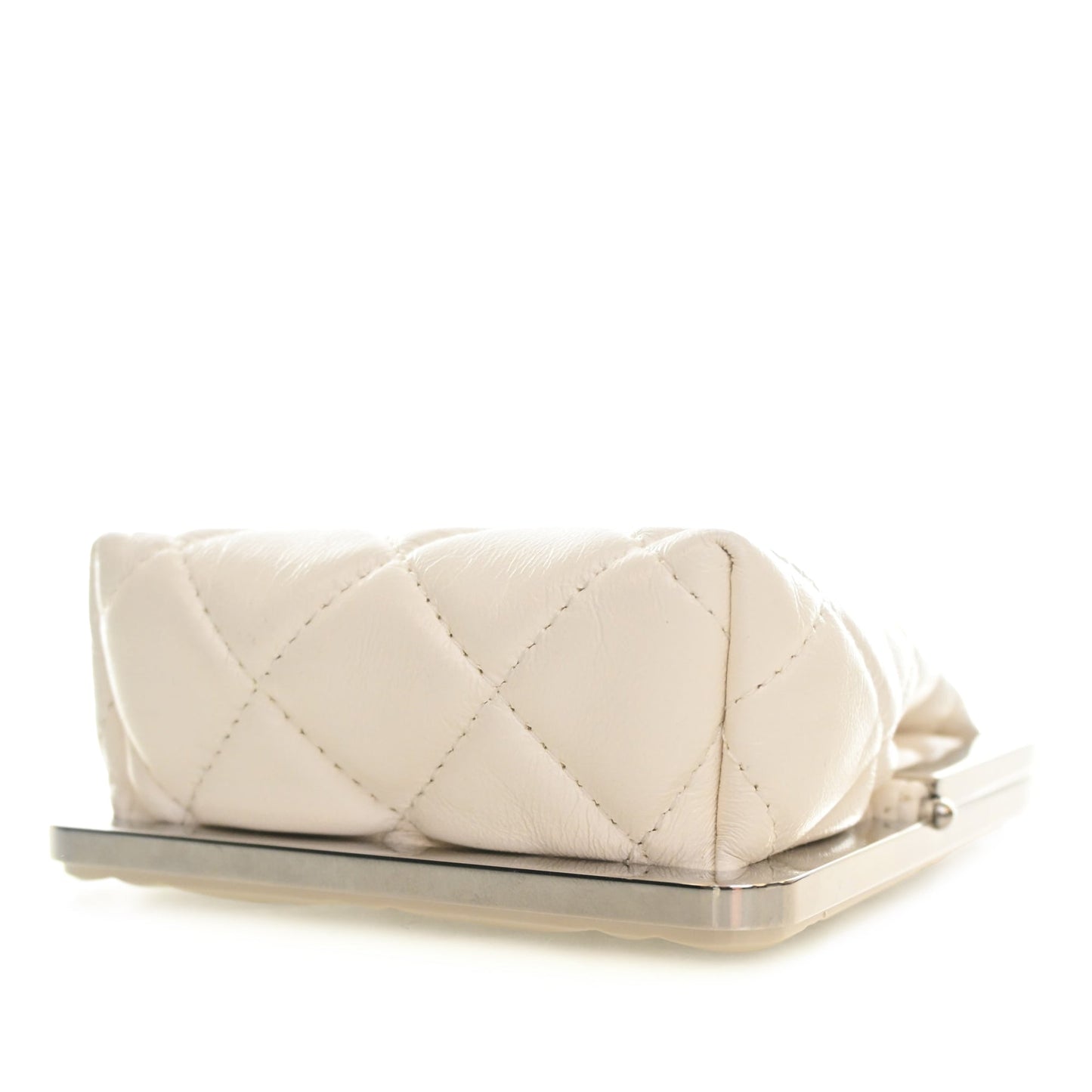 Chanel CC Quilted Acrylic and Lambskin Evening Clutch With Chain