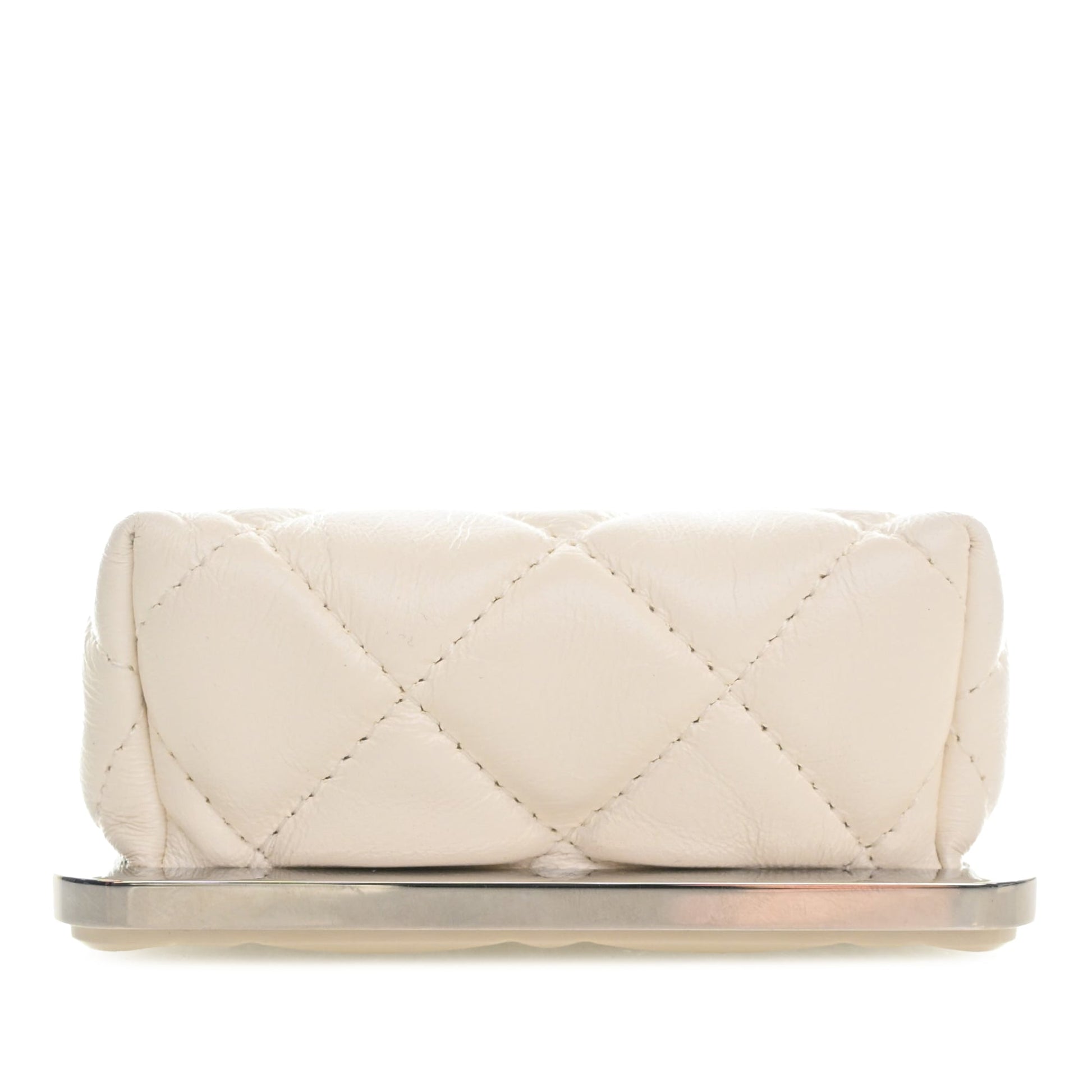 Chanel CC Quilted Acrylic and Lambskin Evening Clutch With Chain