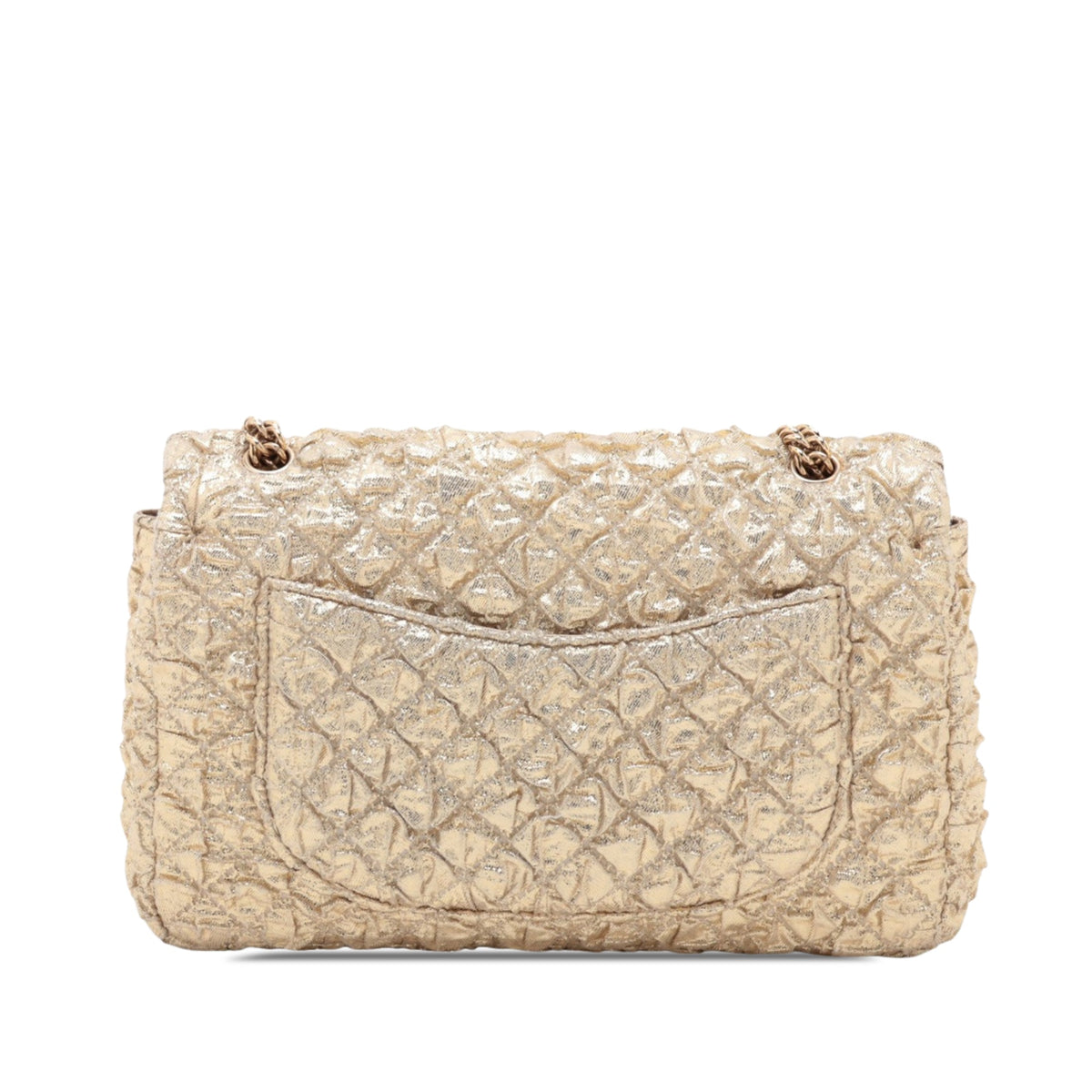 Chanel Small Classic Metallic Lame Bijoux Chain Double Flap — Gold