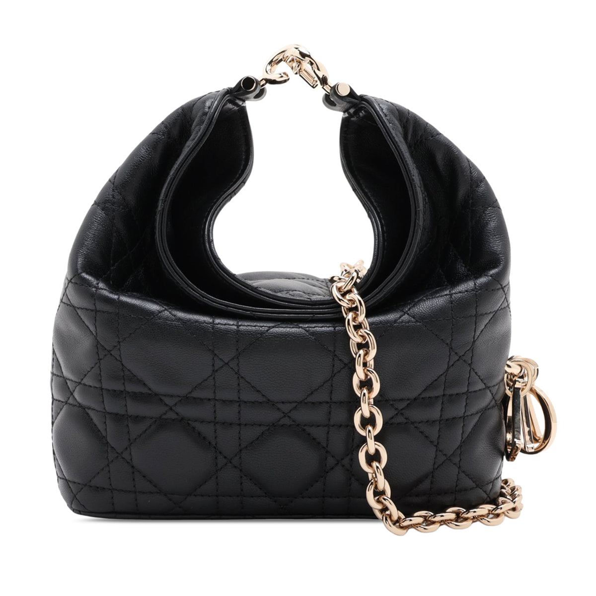 Dior Mini Calfskin Macrocannage Toujours Hobo — Black