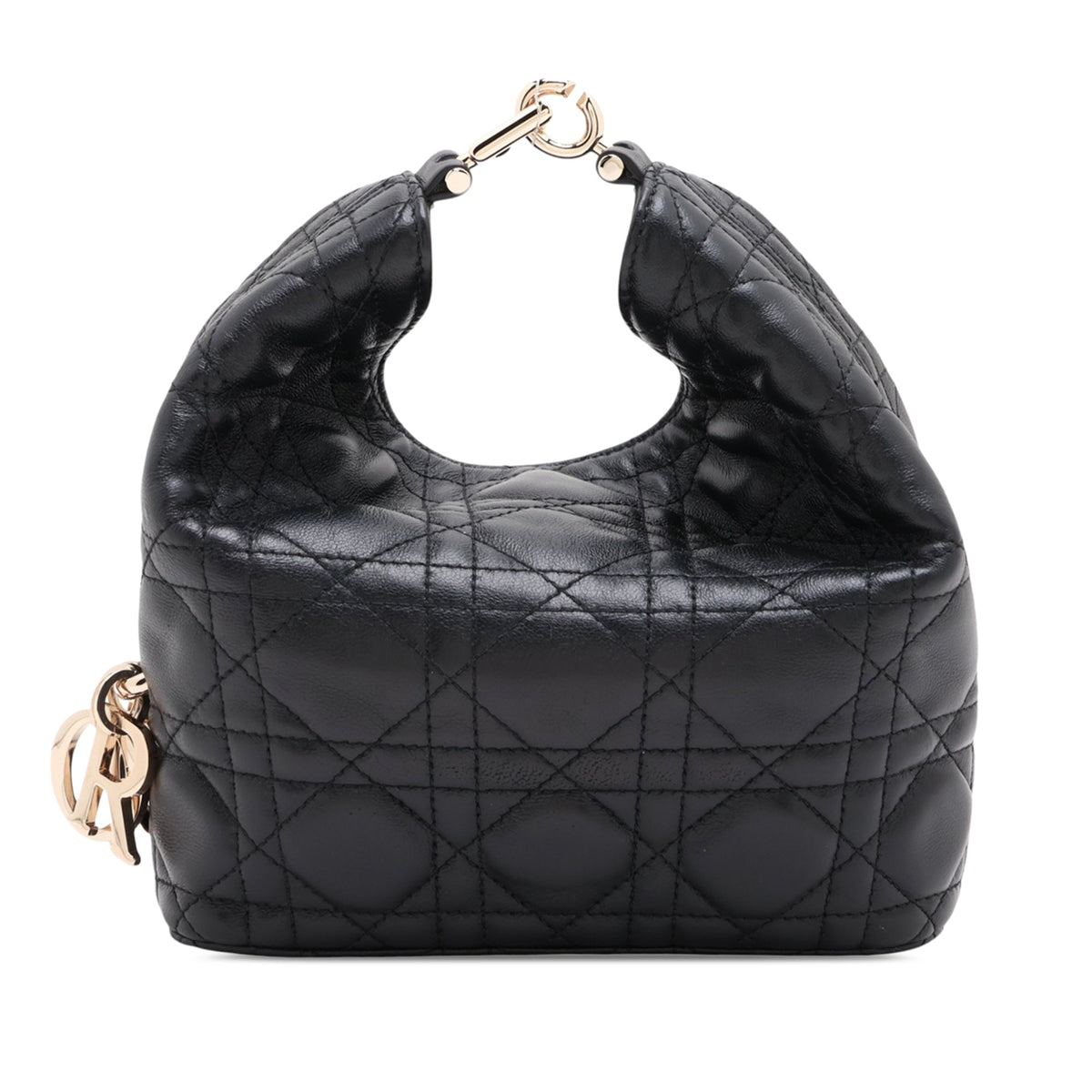 Dior Mini Calfskin Macrocannage Toujours Hobo — Black