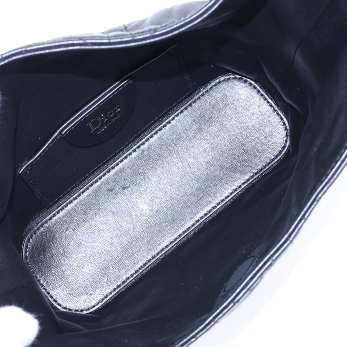 Dior Mini Calfskin Macrocannage Toujours Hobo — Black