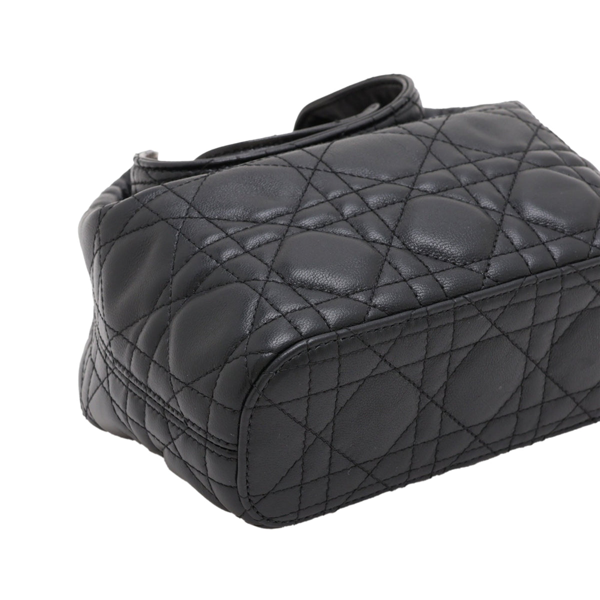 Dior Mini Calfskin Macrocannage Toujours Hobo — Black
