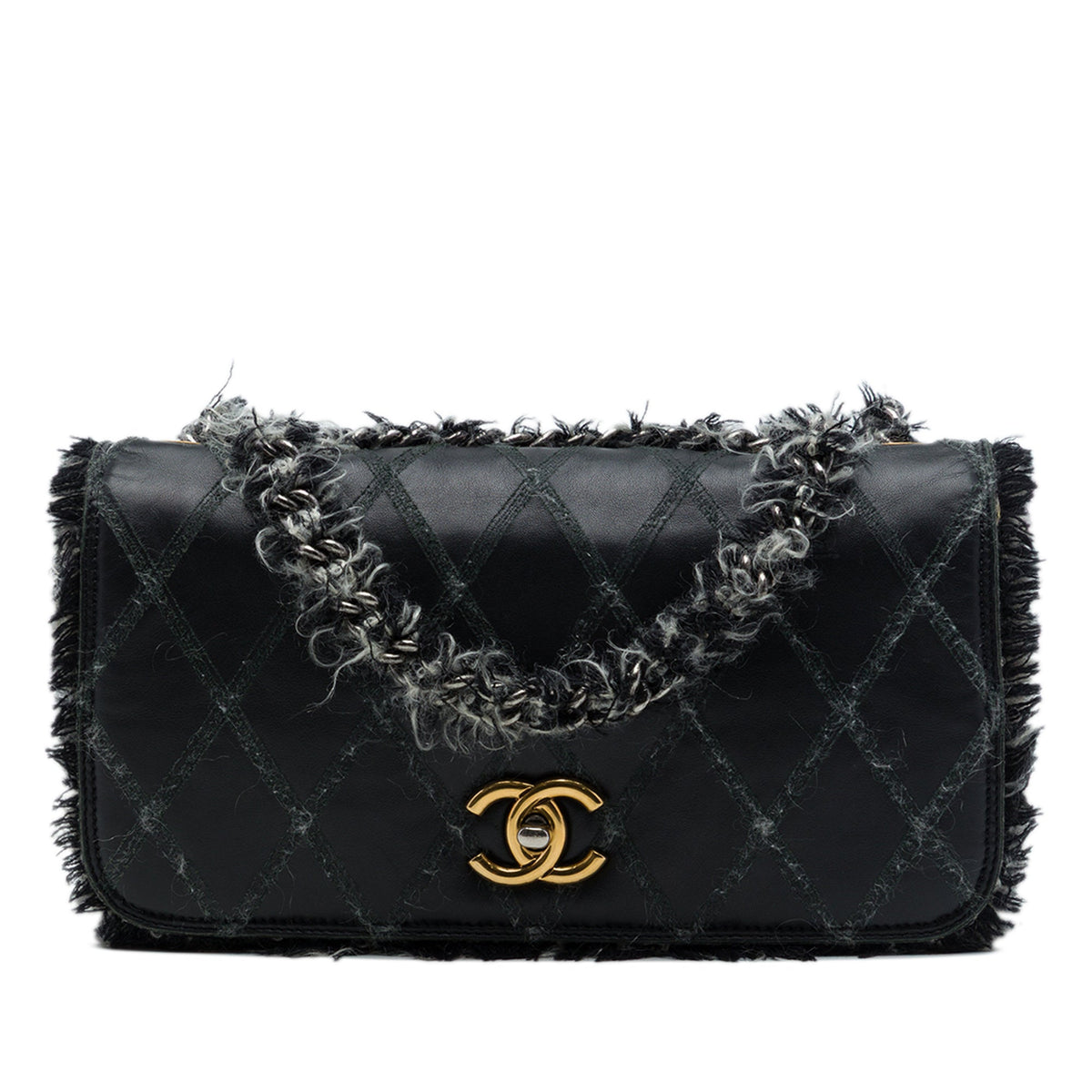 Chanel CC Quilted Lambskin Tweedy Flap