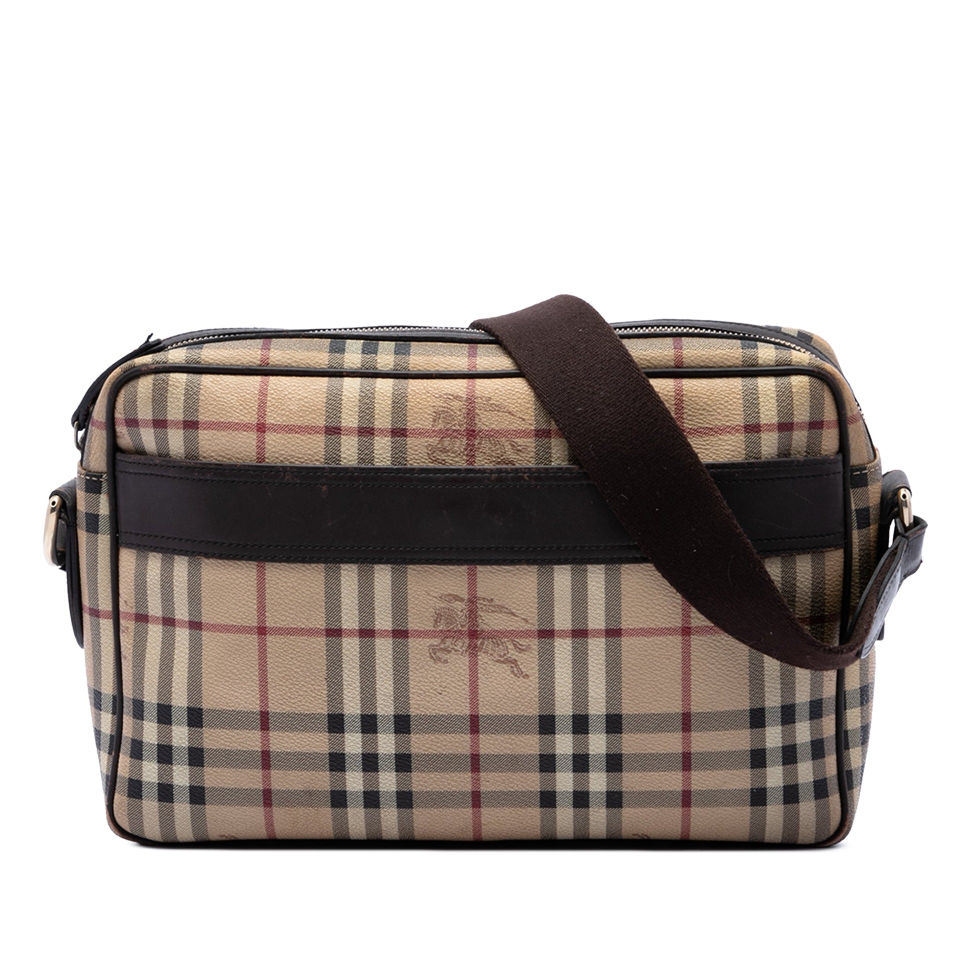 Burberry Haymarket Check Coated Canvas Front Pocket Crossbody