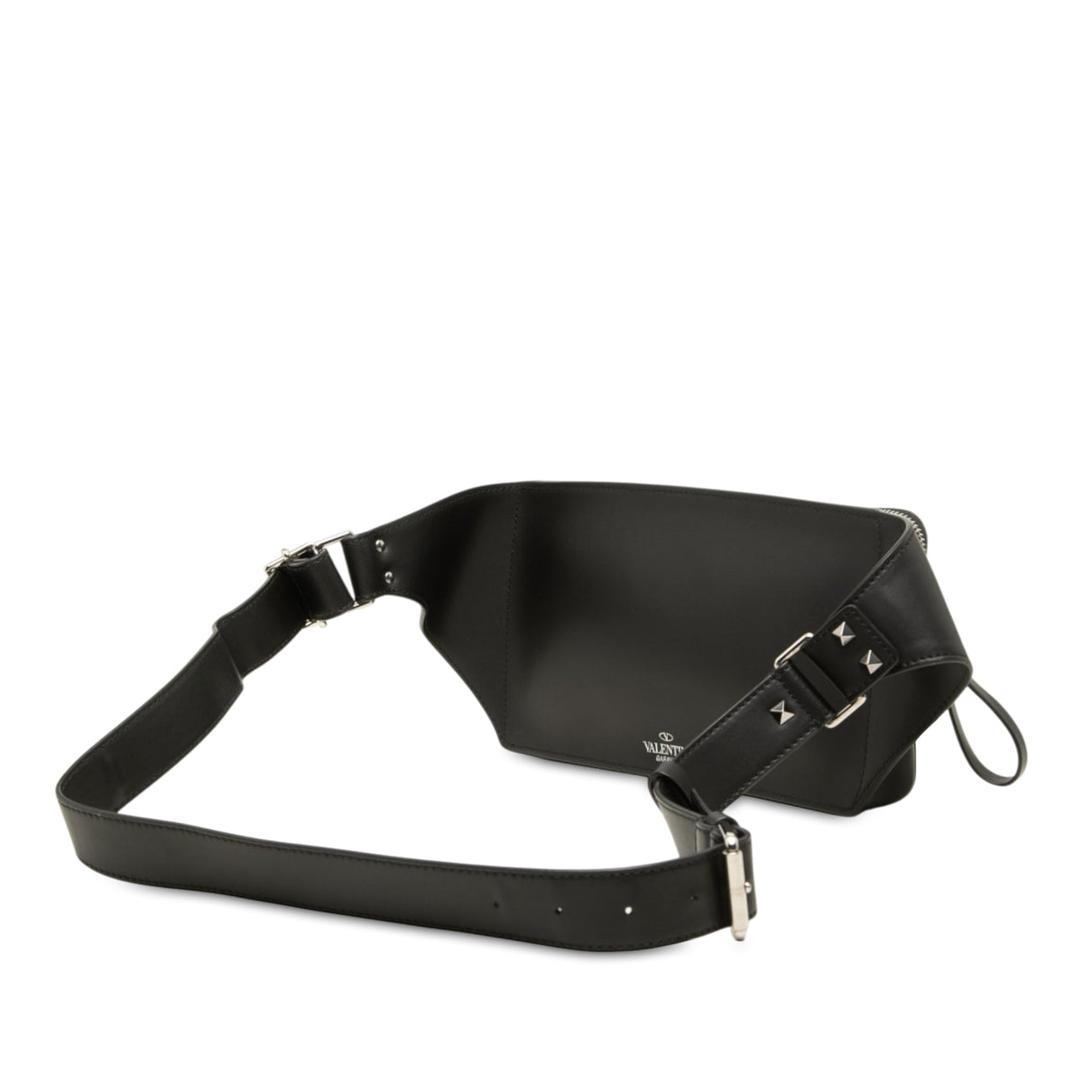 Valentino Leather VLTN Rockstud Belt Bag — Black