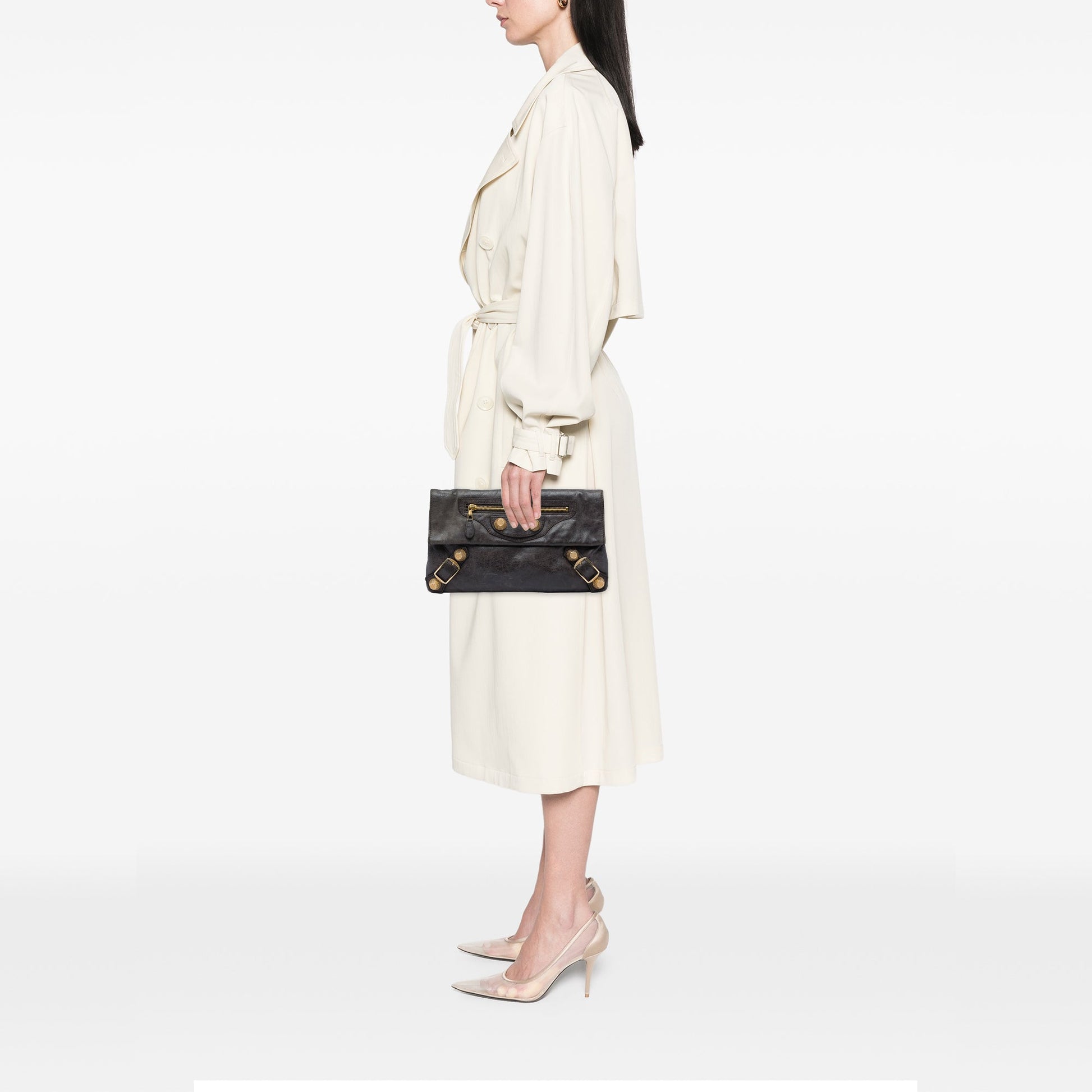 Balenciaga Lambskin Motocross Giant 21 Envelope Clutch