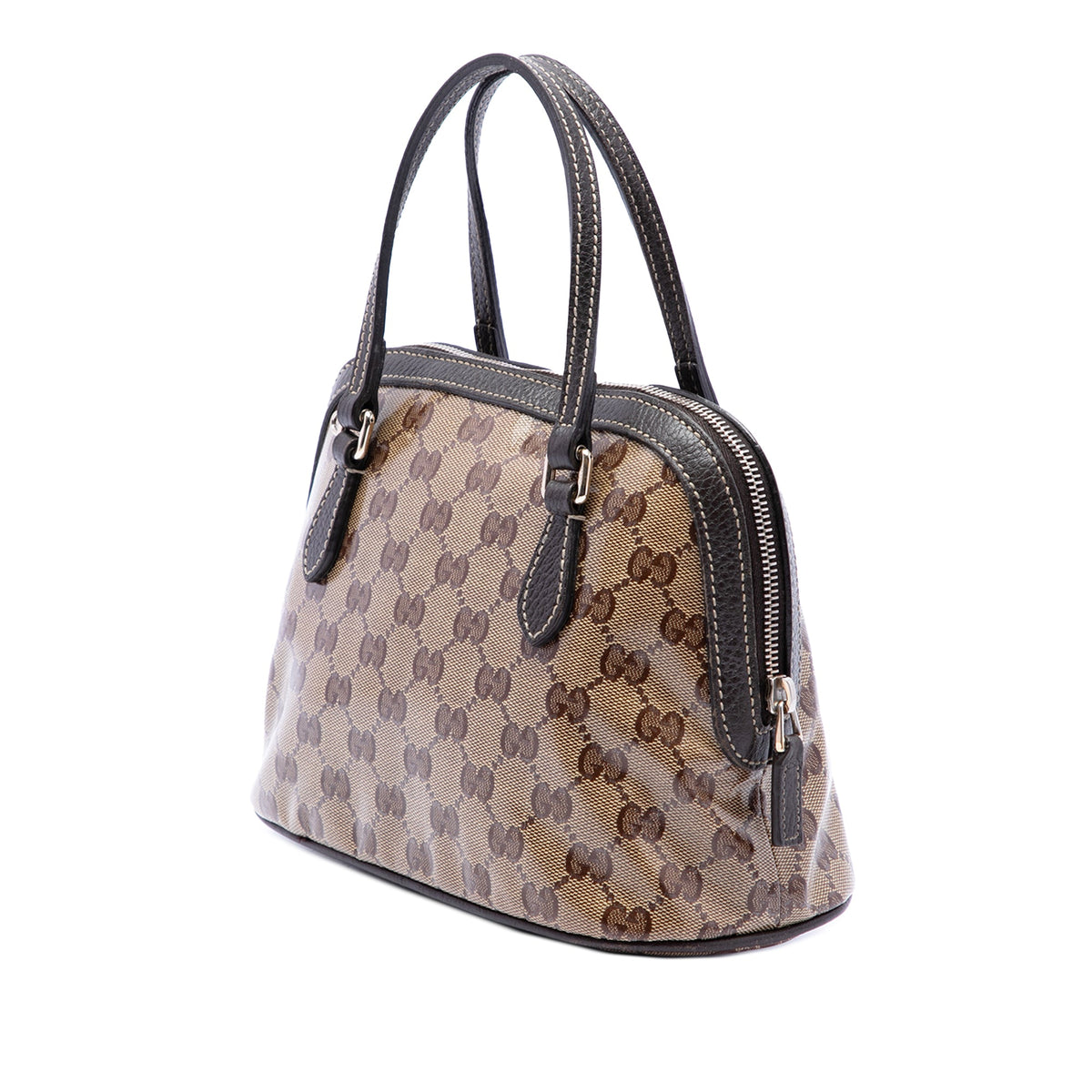 Gucci Mini GG Crystal Dome Satchel — Beige