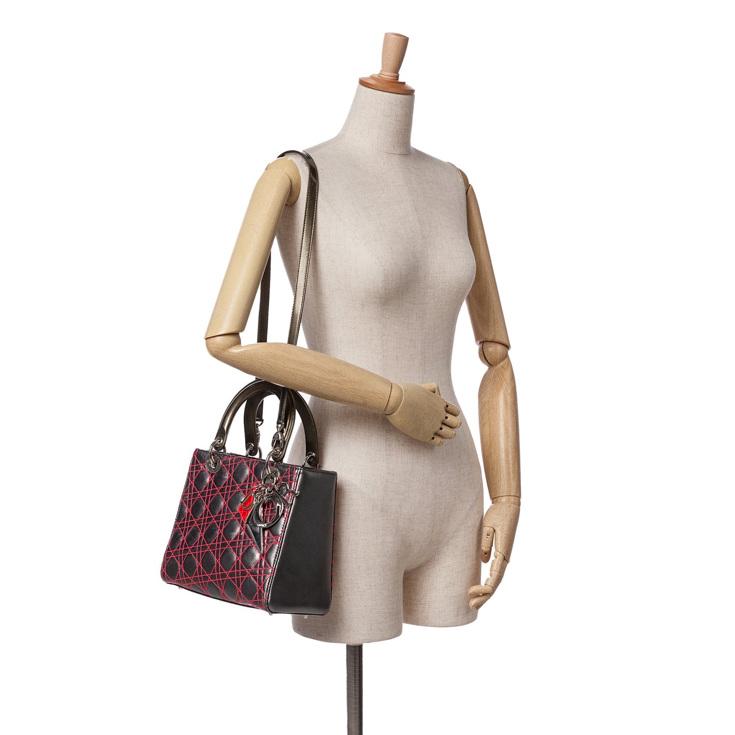 Dior Anselm Reyle Medium Metallic Lambskin Cannage Lady Dior