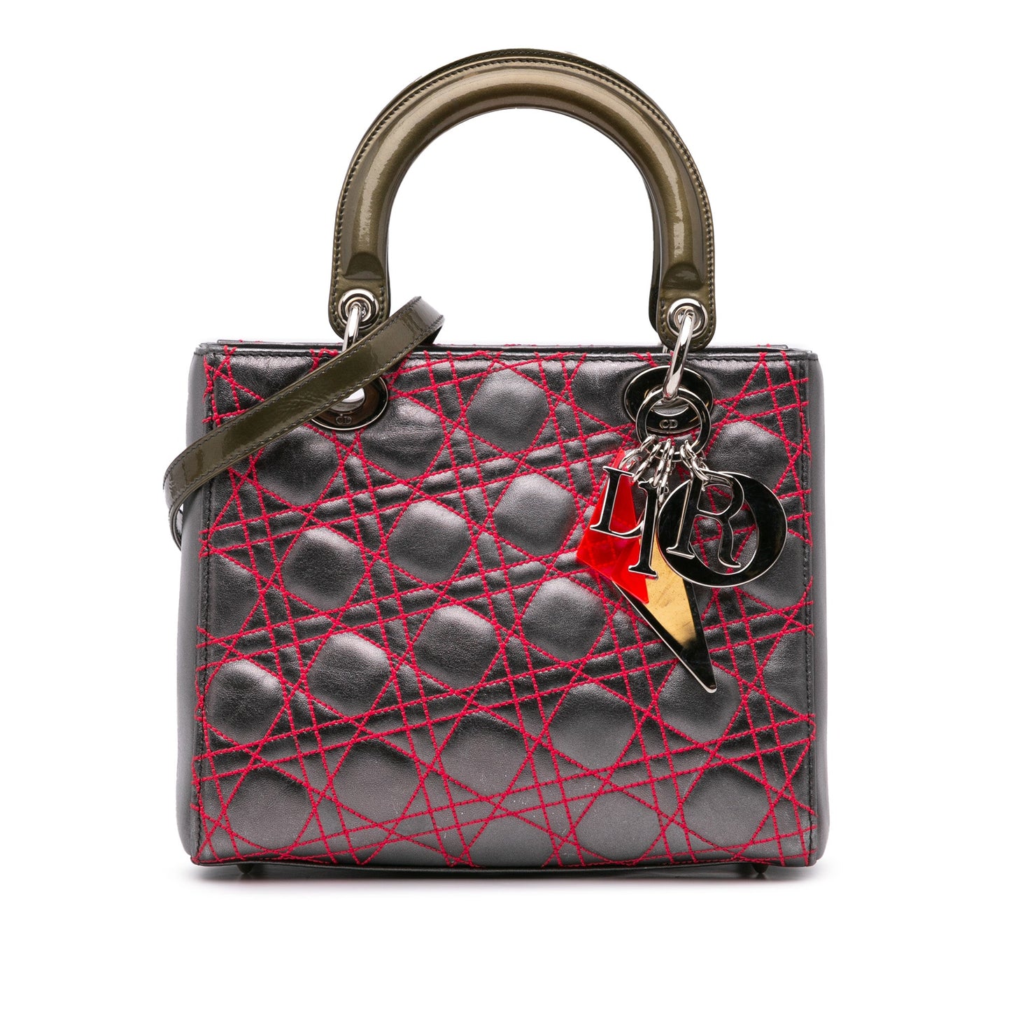 Dior Anselm Reyle Medium Metallic Lambskin Cannage Lady Dior