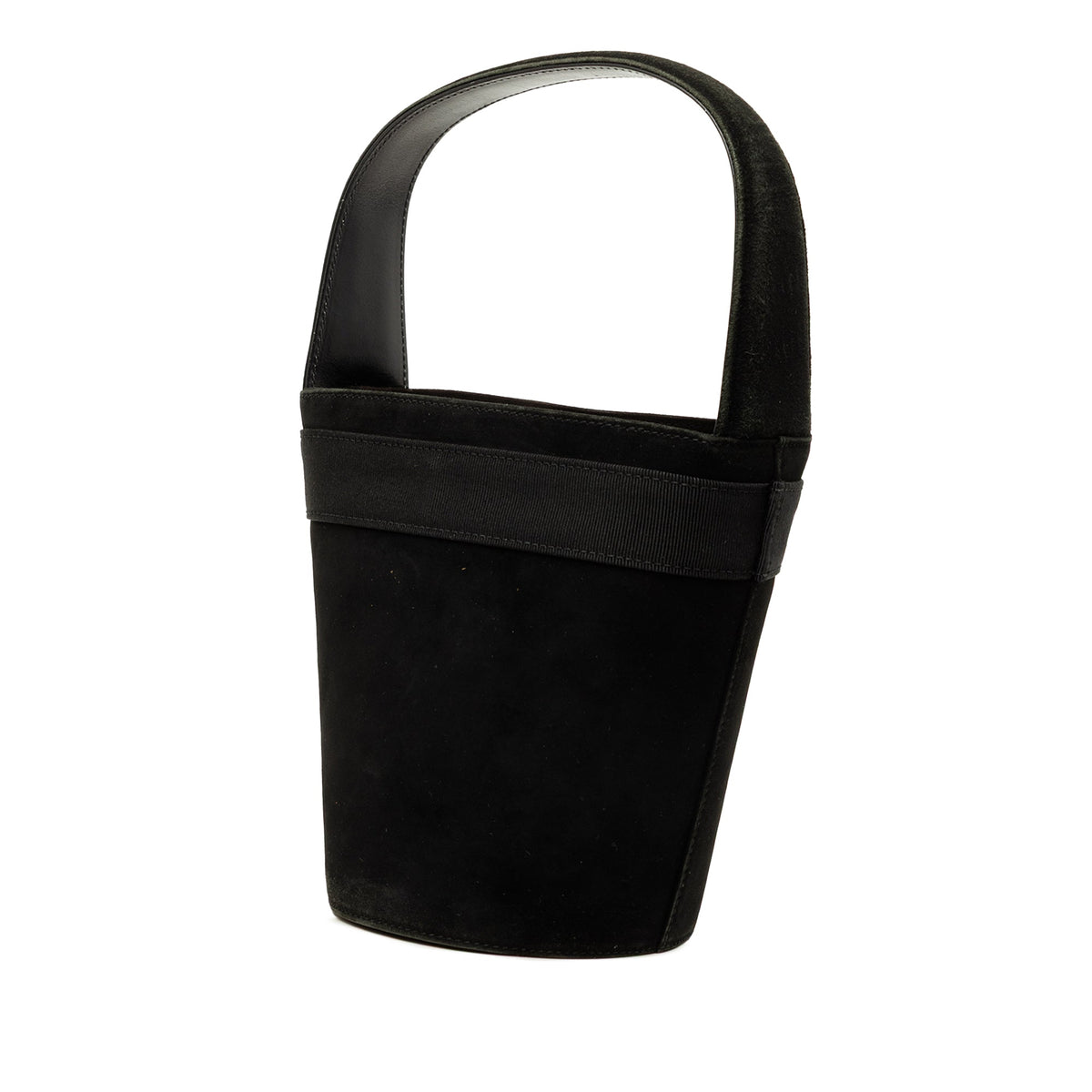 Ferragamo Suede Vara Bow Bucket Bag — Black
