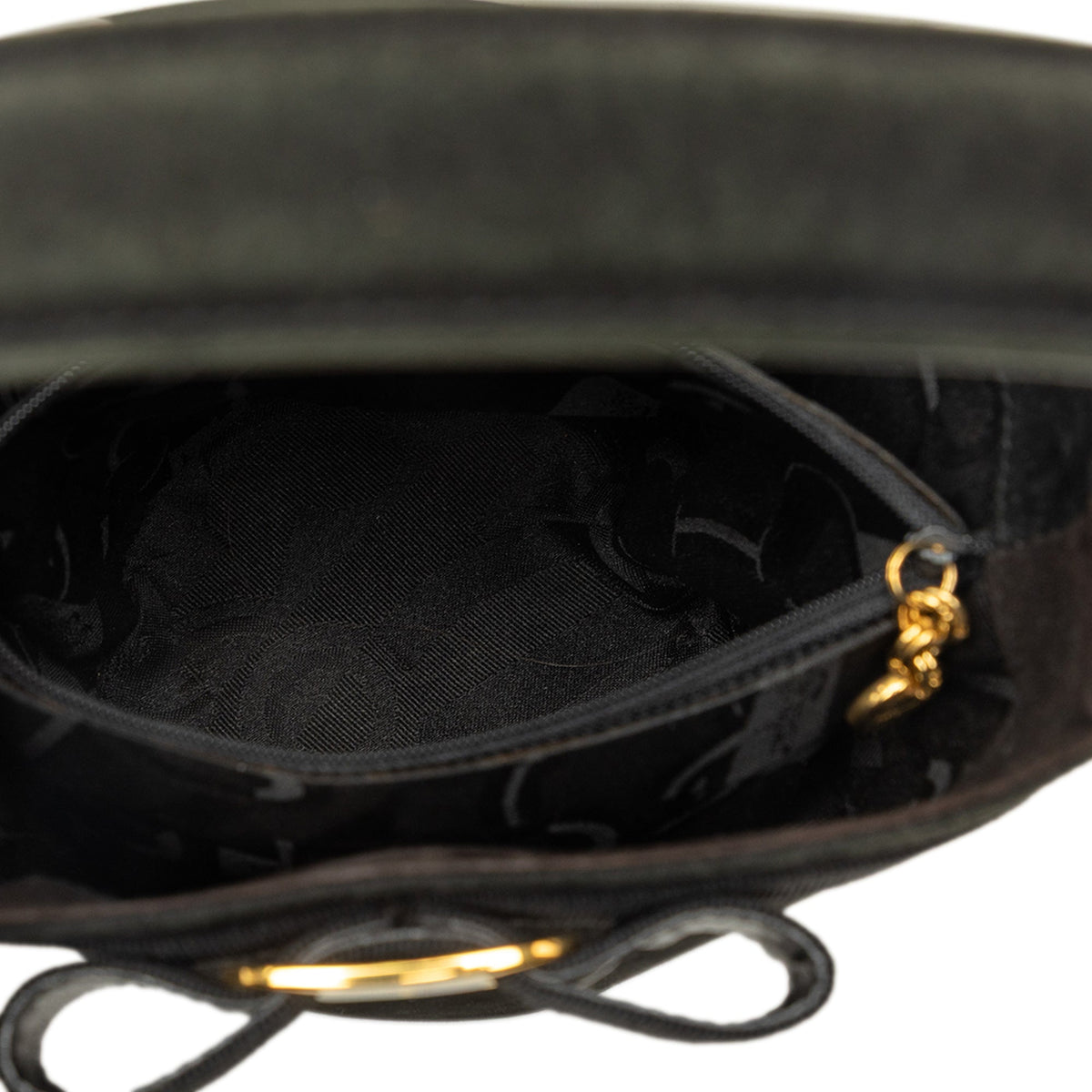 Ferragamo Suede Vara Bow Bucket Bag — Black