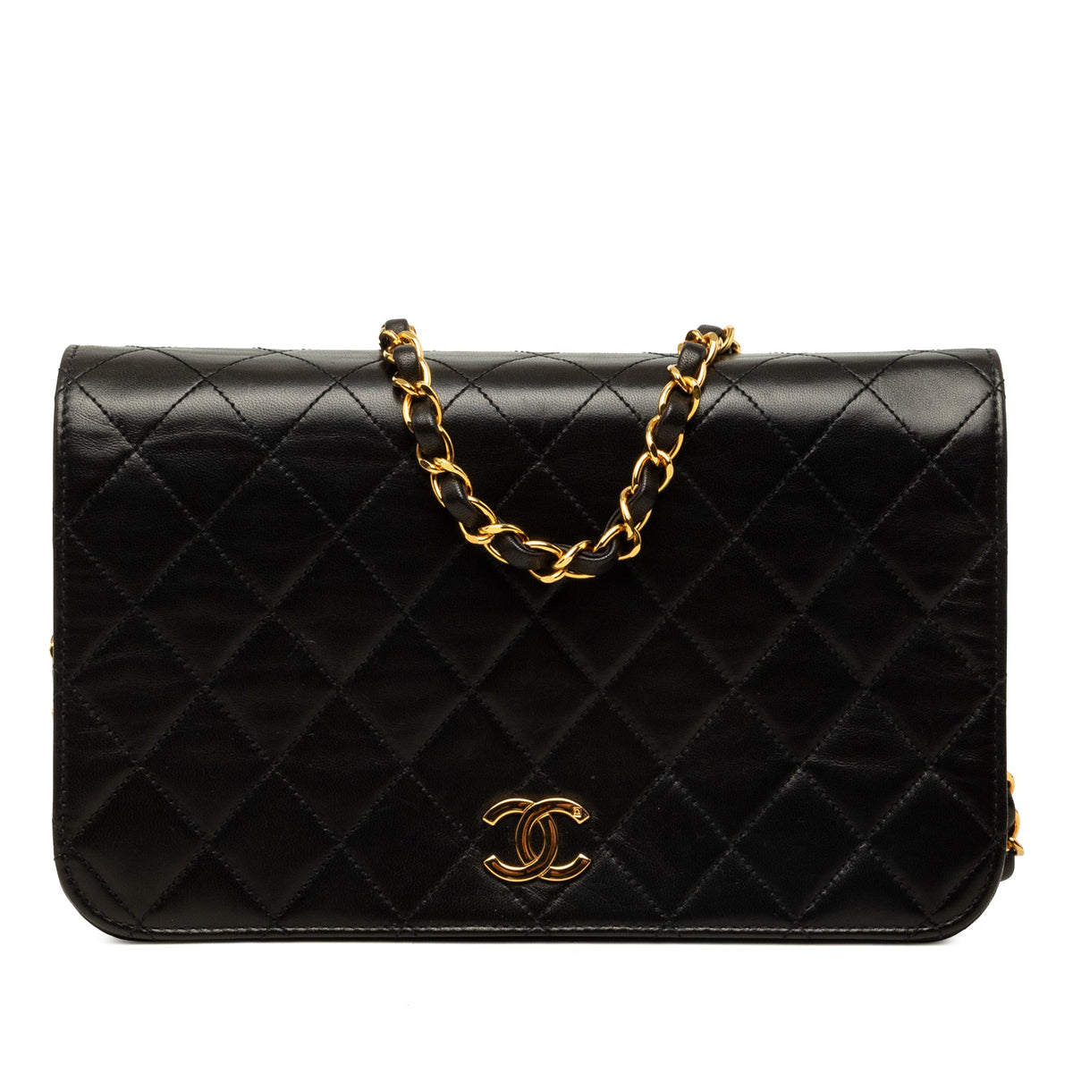 Chanel Medium CC Quilted Lambskin Full Flap — Black