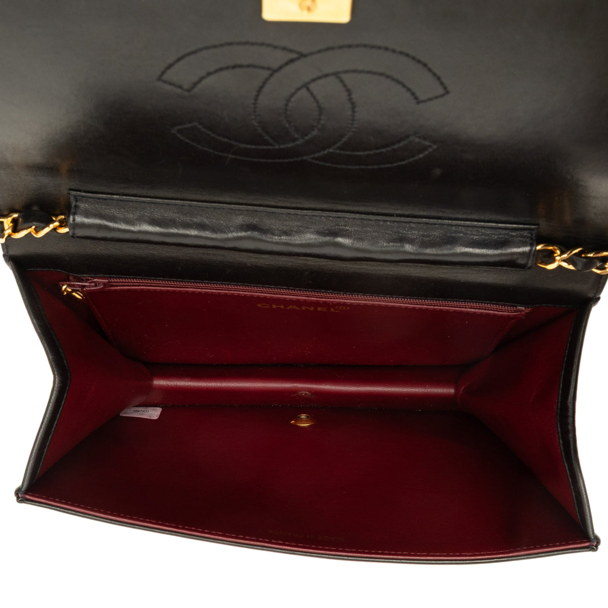 Chanel Medium CC Quilted Lambskin Full Flap — Black