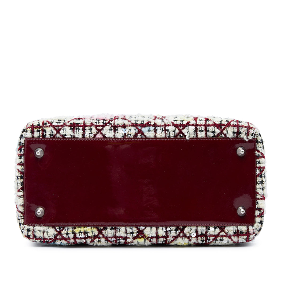 Dior Medium Tweed Cannage Lady Dior — Red
