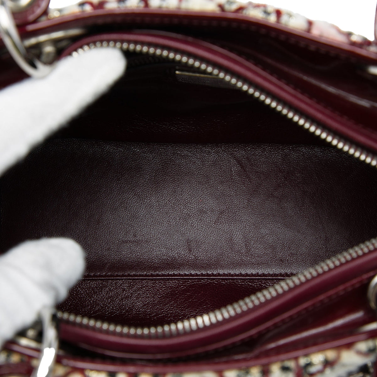 Dior Medium Tweed Cannage Lady Dior — Red