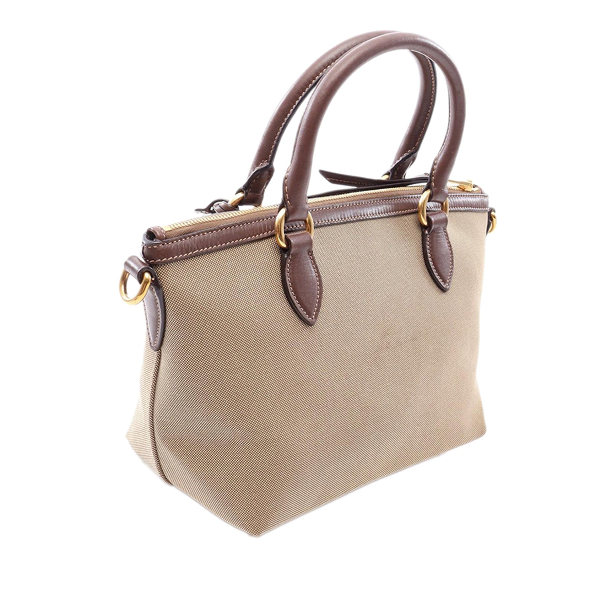 Prada Canvas Canapa Logo Bow Satchel