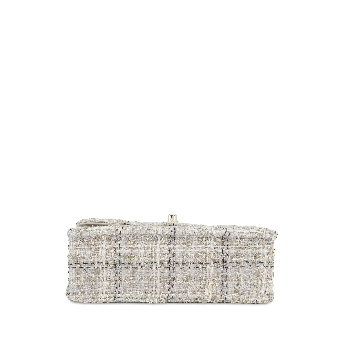 Chanel Mini CC Quilted Tweed Chain Handle Flap — Gray