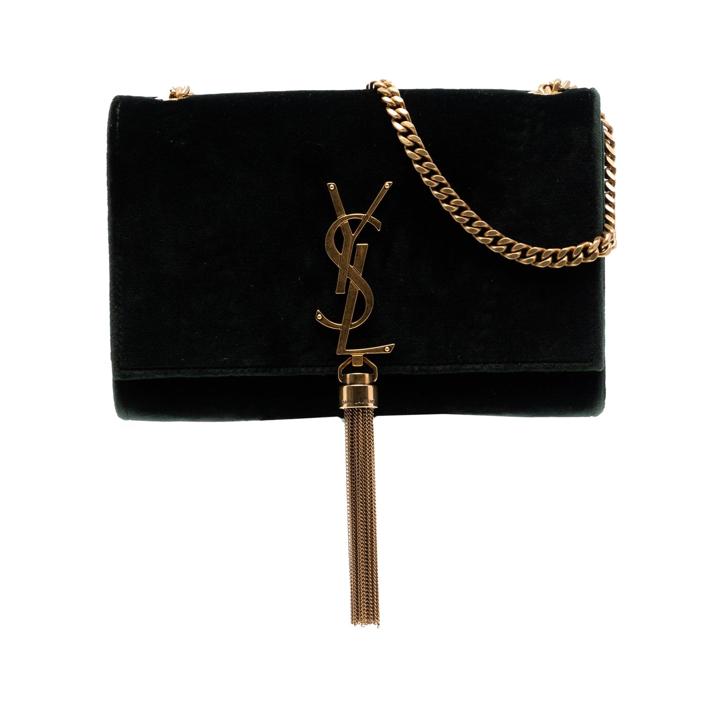 Saint Laurent Small Velvet Monogram Kate Tassel Crossbody