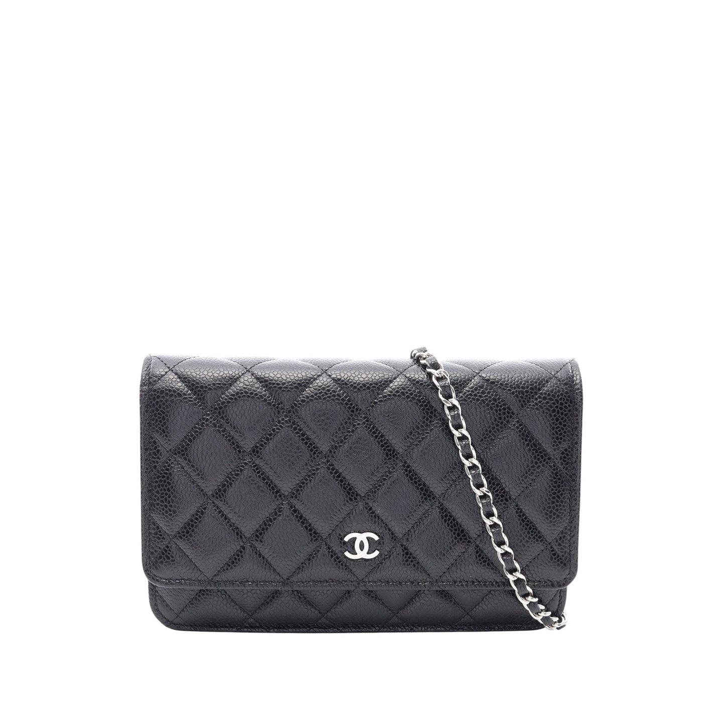 Chanel CC Quilted Caviar Wallet on Chain