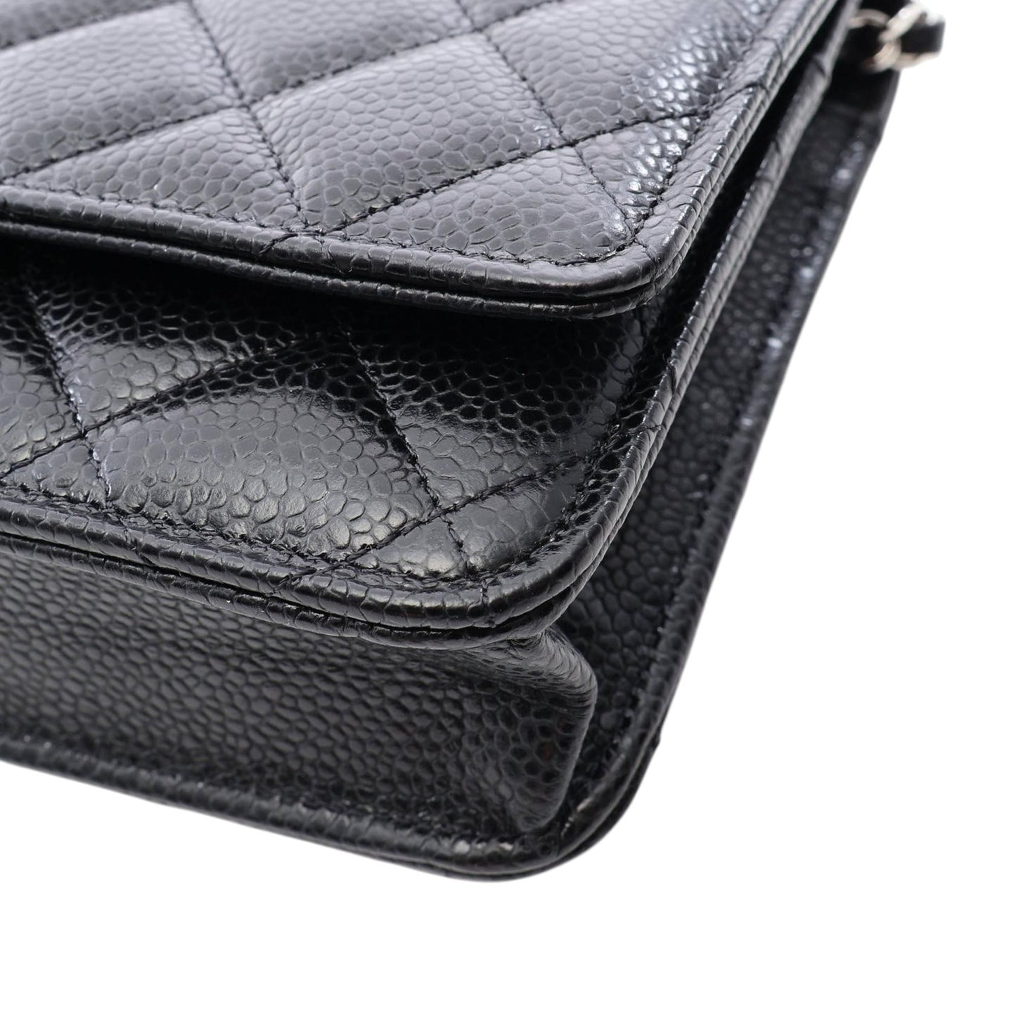 Chanel CC Quilted Caviar Wallet on Chain