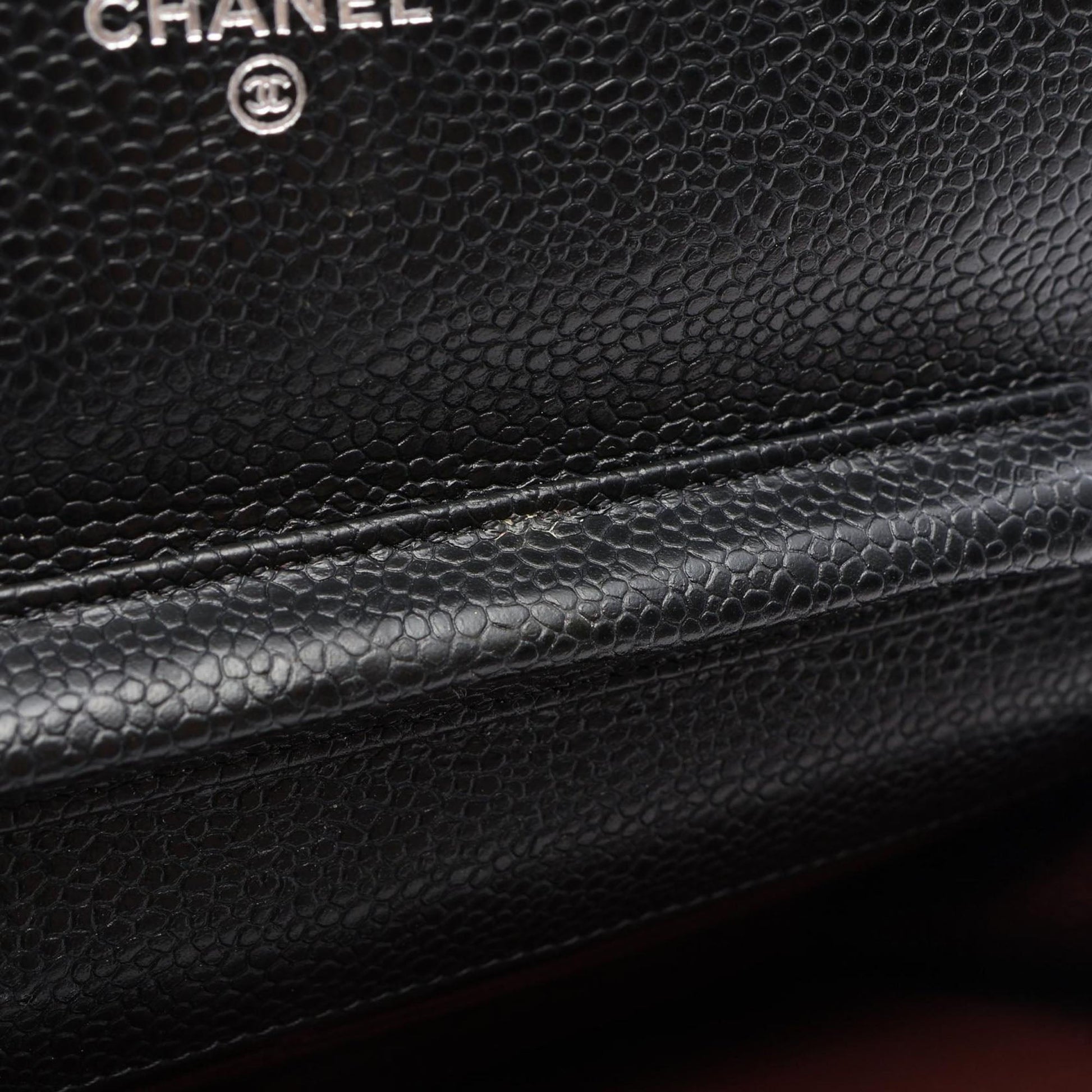 Chanel CC Quilted Caviar Wallet on Chain