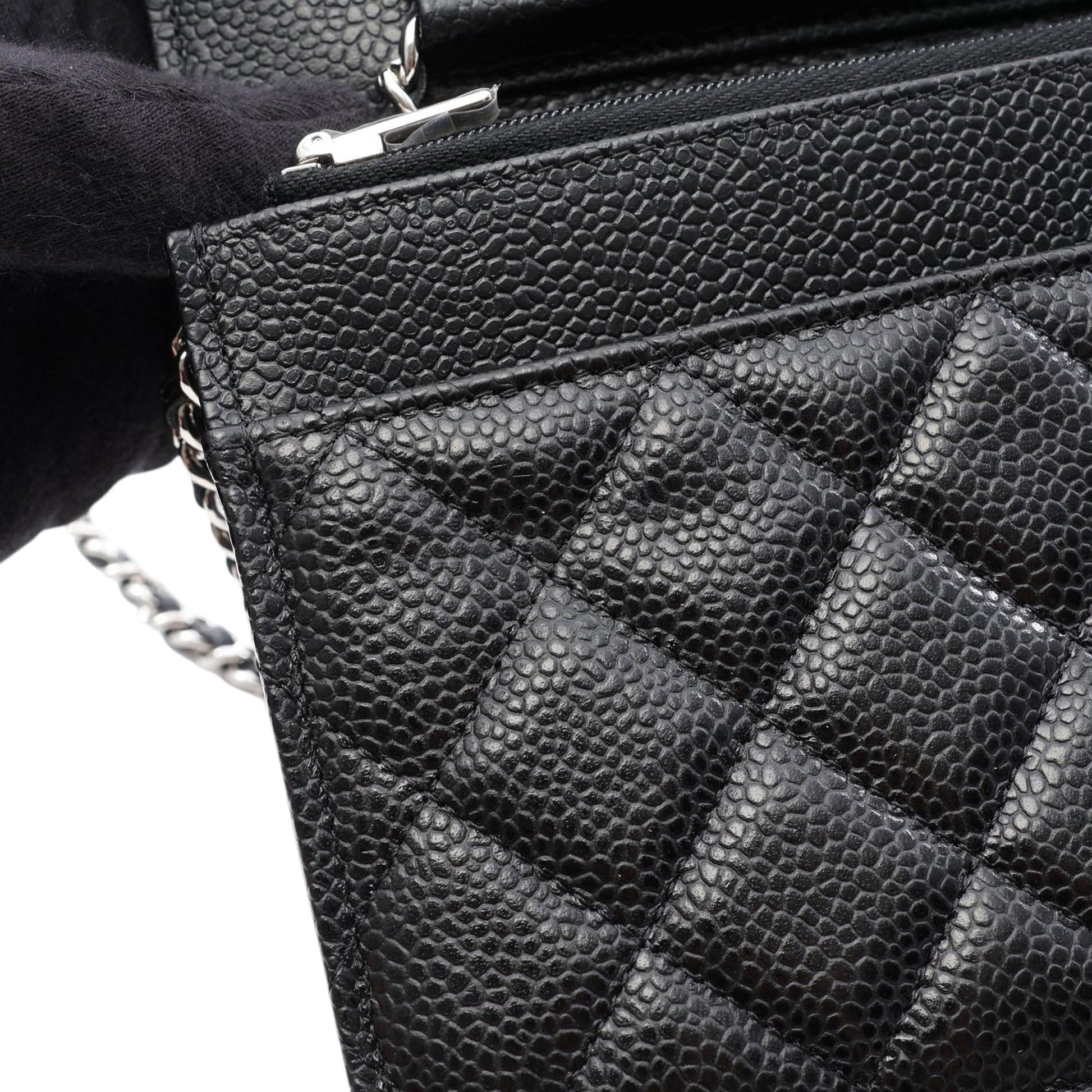 Chanel CC Quilted Caviar Wallet on Chain
