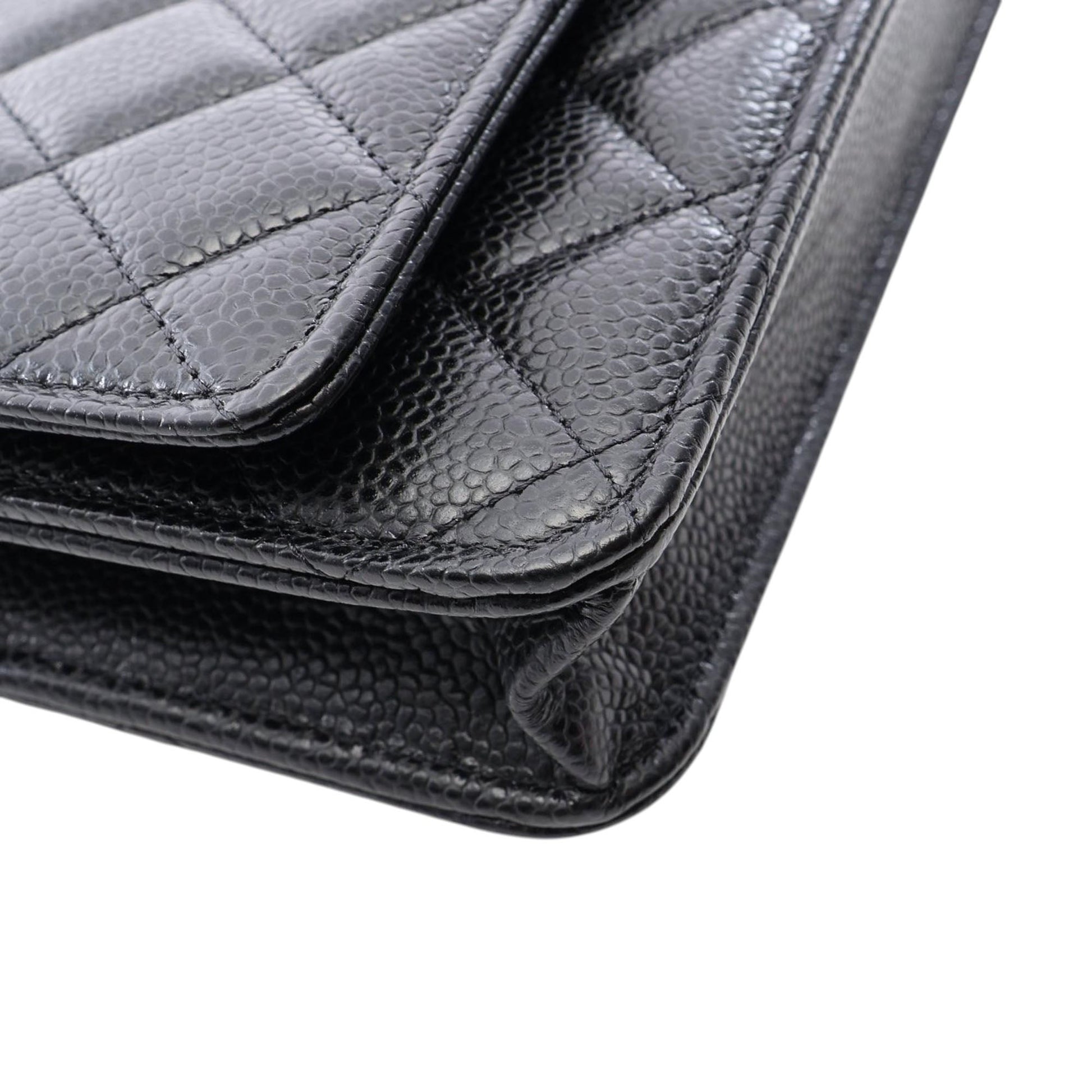 Chanel CC Quilted Caviar Wallet on Chain