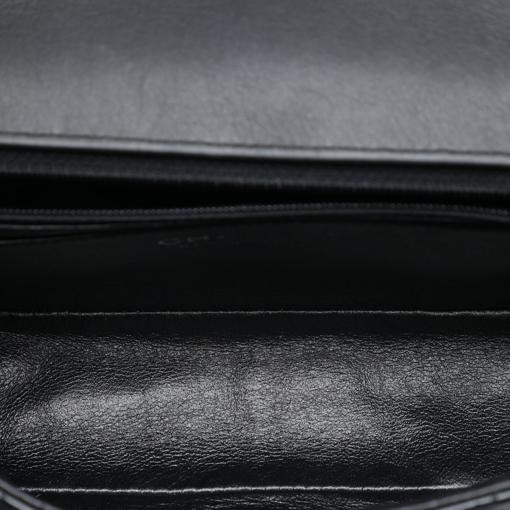 Chanel Mini Rectangular Classic Chevron Crumpled Patent So Black Single Flap