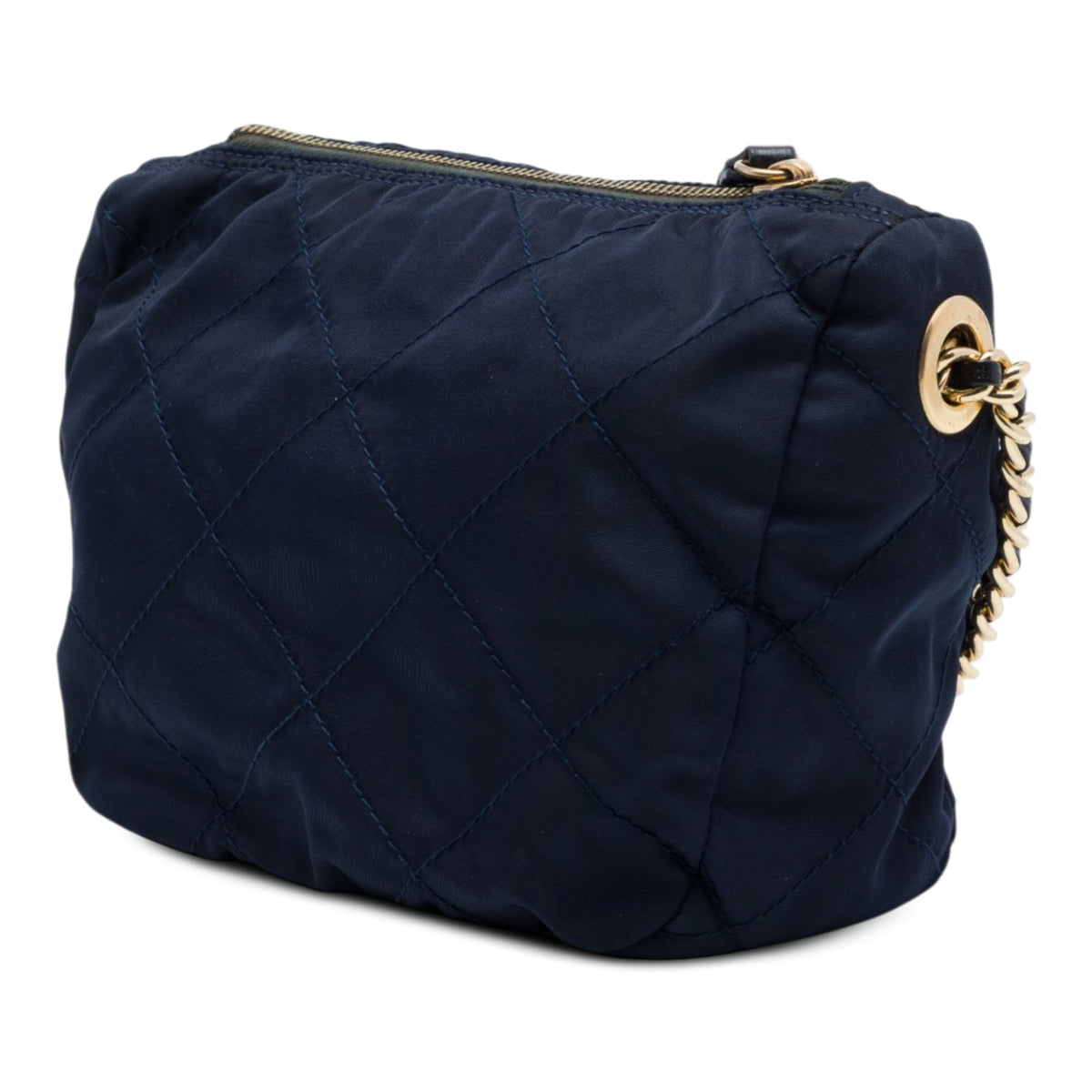 Prada Impuntu Tessuto Chain Crossbody — Blue
