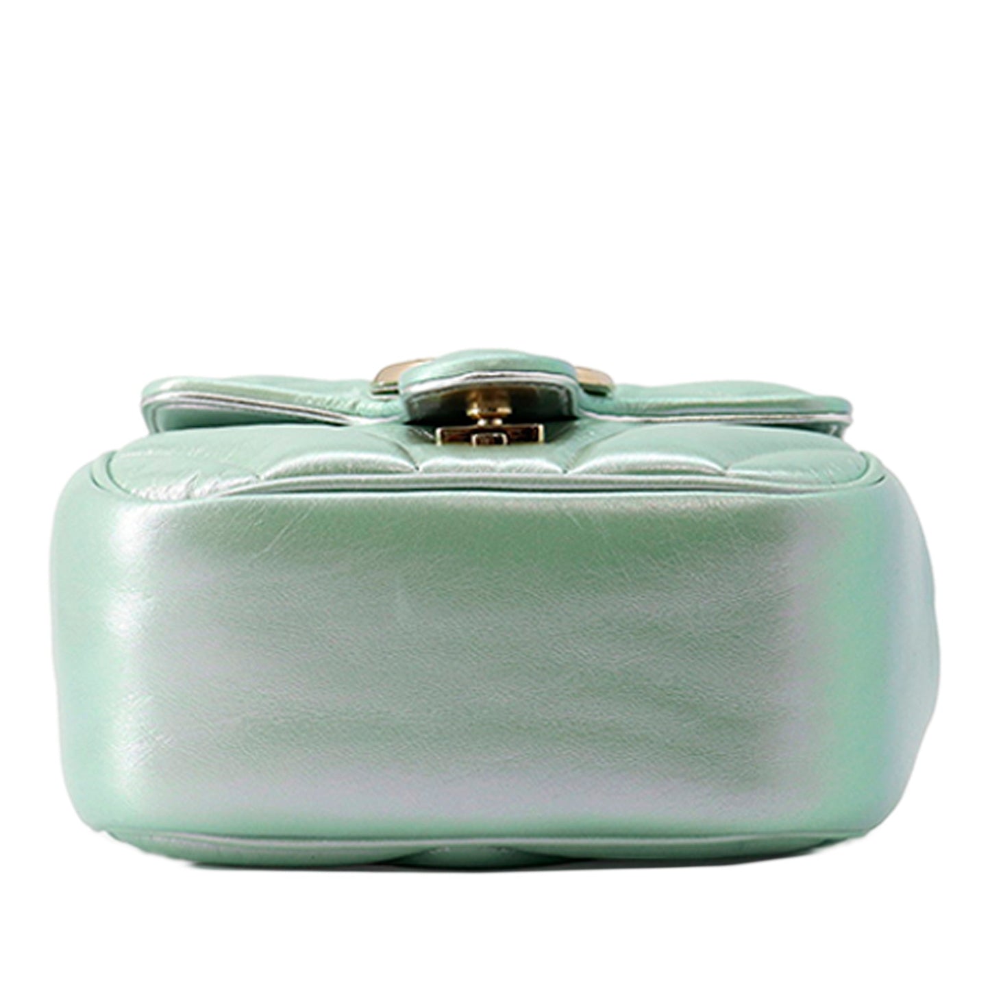 Gucci Mini GG Marmont Matelasse Iridescent Calfskin Flap Crossbody