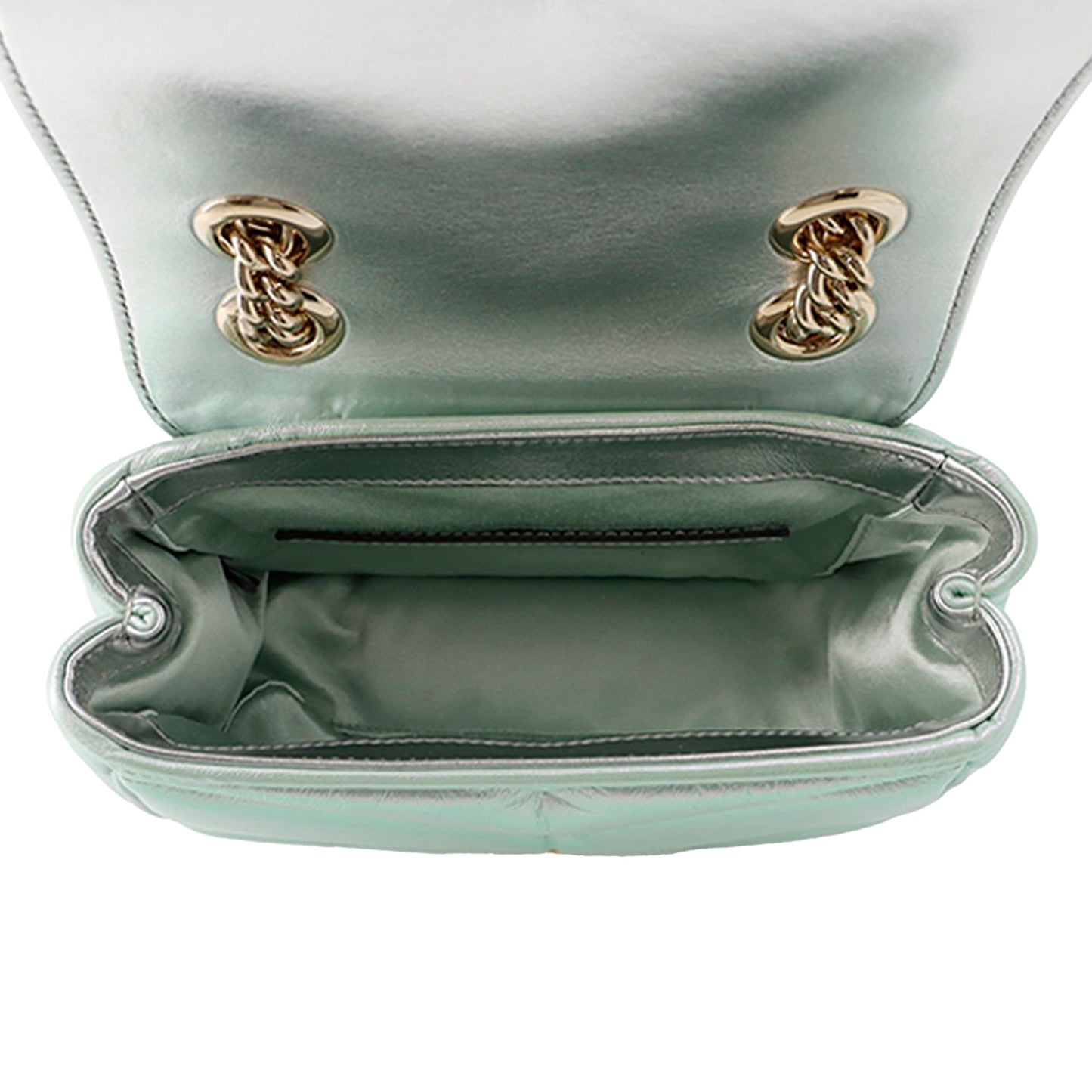 Gucci Mini GG Marmont Matelasse Iridescent Calfskin Flap Crossbody