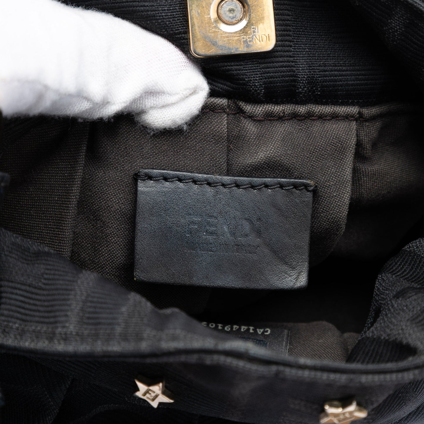Mini Zucca Canvas Star Studded Chef Shoulder Bag