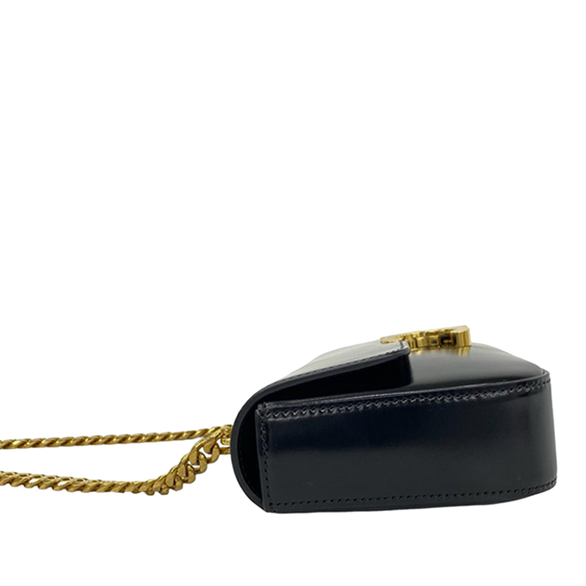 Celine Shiny Calfskin Triomphe Claude Shoulder Bag