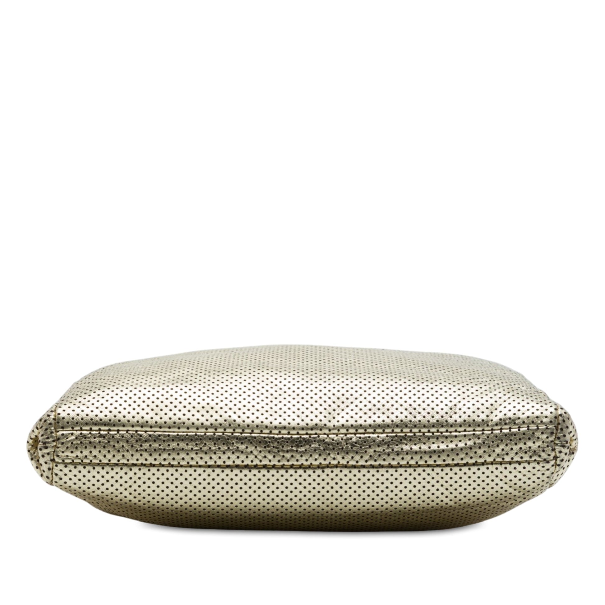Chanel Perforated Crackled Metallic Calfskin Drill Tote